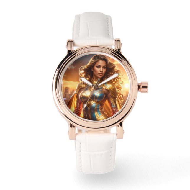 SUPERHELDIN - WEIBLICHER SUPERHELD ARMBANDUHR (Vorderseite)