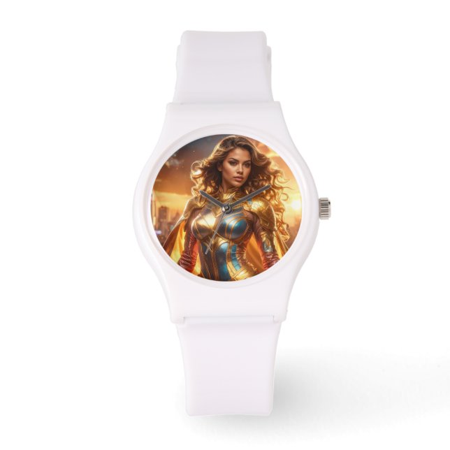 SUPERHELDIN - WEIBLICHER SUPERHELD ARMBANDUHR (Vorderseite)