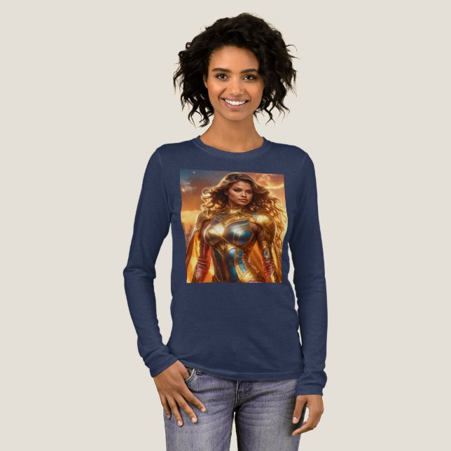 SUPERHELDIN - WEIBLICHER SUPERHELD Tri-Blend SHIRT (Volle Vorderseite)