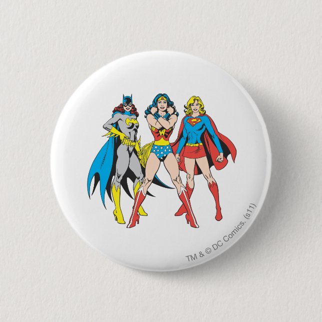 Superheldinnen posieren button (Vorderseite)