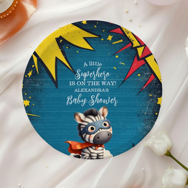 Superhero Animals Boy Baby Dusche Pappteller (Von Creator hochgeladen)