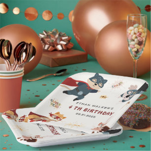 Superhero Animals Niedliches Party Tiere Kindergeb Pappteller