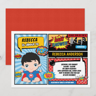 Superhero Baby Dusche / Super Hero Boy Einladung