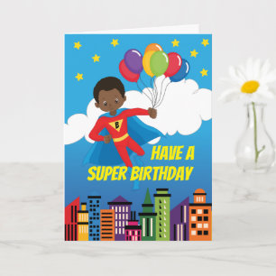Superhero Birthday Diverse Black Karte
