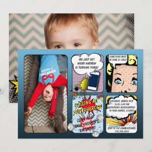 Superhero Birthday Einladung