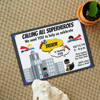 Superhero Birthday Einladung