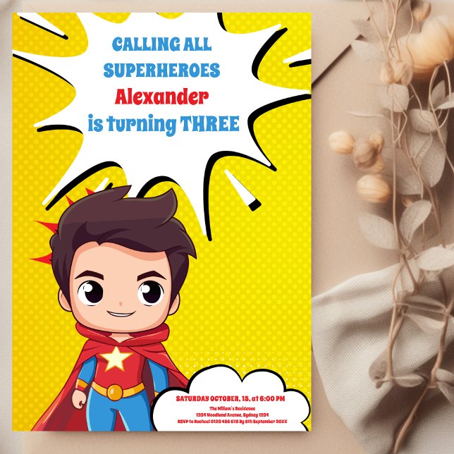 Superhero Birthday Einladung (Von Creator hochgeladen)