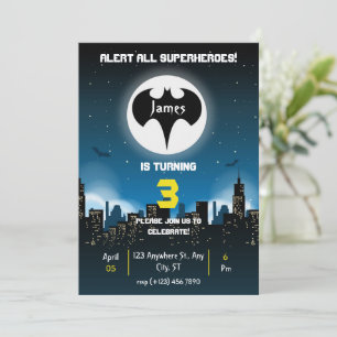Superhero Birthday Einladung für Junge