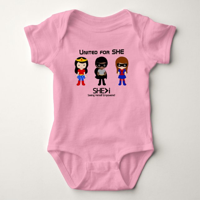 SUPERHERO Black Kontur - vereint für SHE Baby Strampler (Vorderseite)