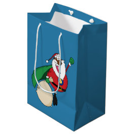 Superhero Black Santa Gift Bag Mittlere Geschenktüte