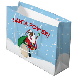 Superhero Black Santa Power Geschenktasche Große Geschenktüte
