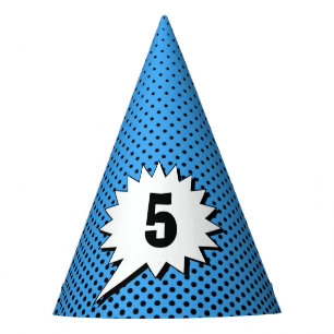 Superhero Blue Back Dot - Personalisiertes Alter - Partyhütchen