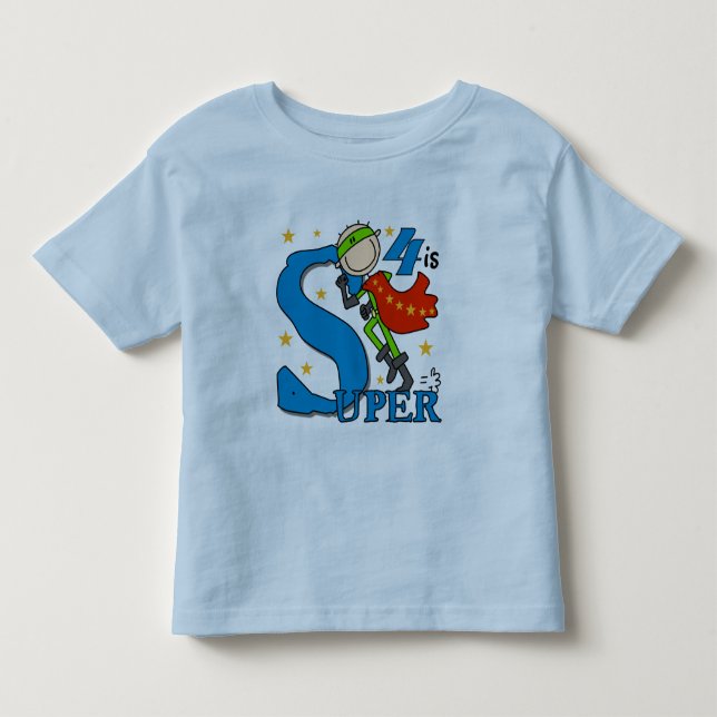 Superhero Boy 4. Geburtstag Shirts und Geschenke (Vorderseite)