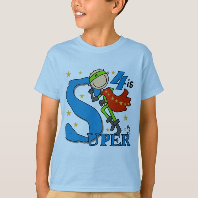 Superhero Boy 4. Geburtstag Shirts und Geschenke (Vorderseite)