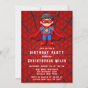 SuperHero Boy Birthday Party Einladung
