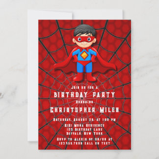 SuperHero Boy Birthday Party Einladung