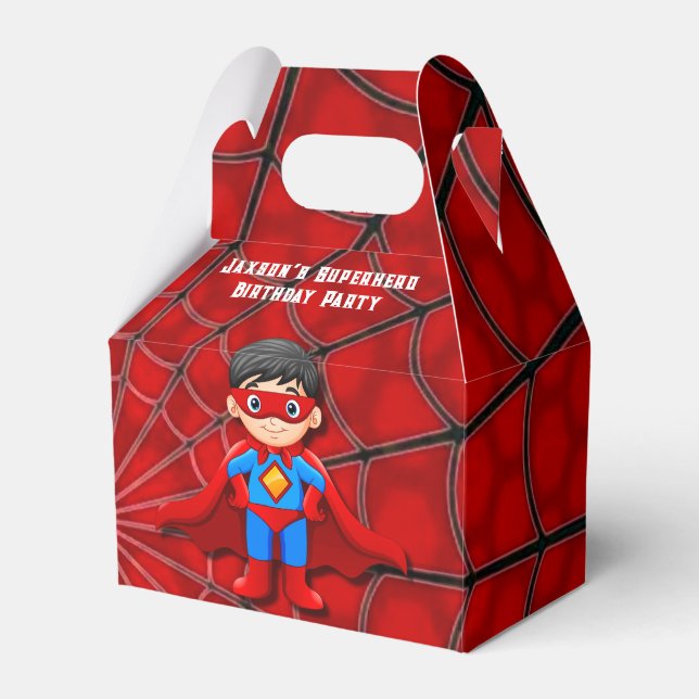SuperHero Boy Birthday Party Geschenkschachtel (Vorderseite)