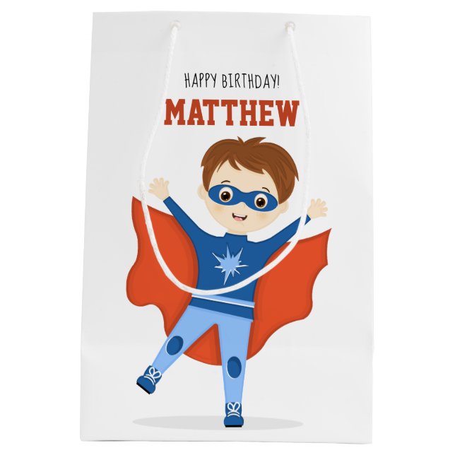 Superhero Boy Mittlere Geschenktüte (Rückseite)