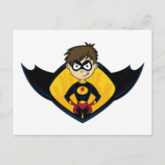 Superhero Boy Postcard Postkarte