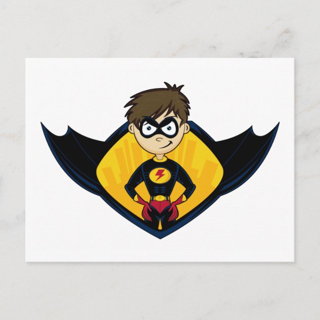 Superhero Boy Postcard Postkarte (Vorderseite)