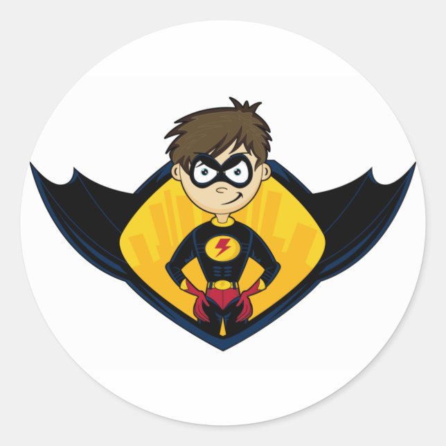 Superhero Boy Sticker (Vorderseite)