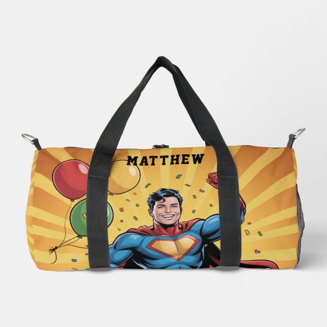 Superhero Boys Birthday Party Gift Duffle Bag (Vorderseite)