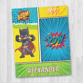 Superhero Boys Custom Name Blanket Personalised Fleecedecke