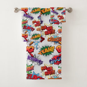 Superhero Bubble Pattern Badhandtuch Set