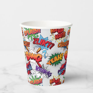 Superhero Bubble Pattern Pappbecher
