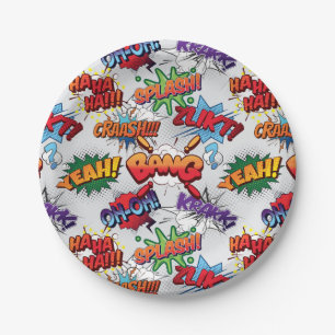 Superhero Bubble Pattern Pappteller