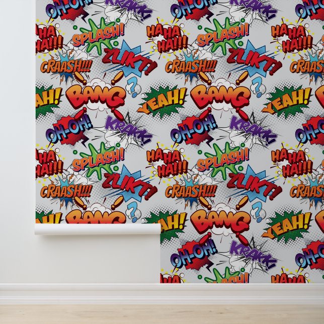 Superhero Bubble Pattern Tapete (Anwendung)