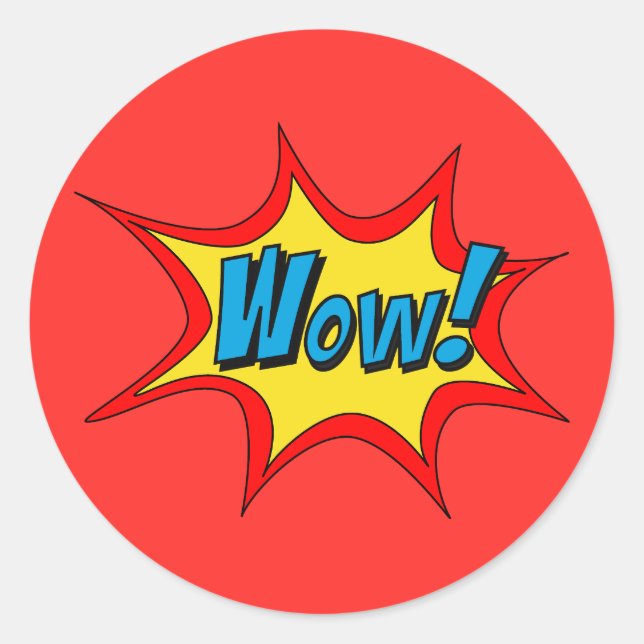 Superhero Callout Wow Teacher Belohnung Runder Aufkleber (Vorderseite)