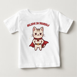 Superhero Cat Believe in Yourself Baby T-shirt