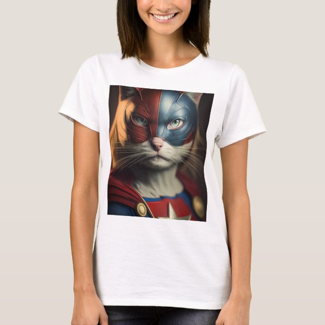 Superhero Cat T-Shirt (Vorderseite)