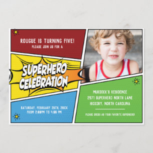 Superhero Celebration Einladung