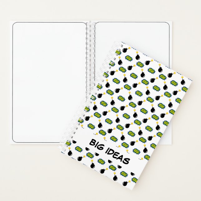 Superhero Comic Big Ideas Sketchbook Pow Boom Bam Notizbuch (Innen)