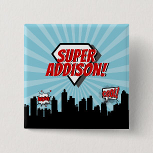 Superhero Comic Birthday Party Button
