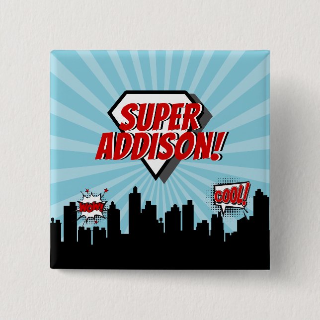 Superhero Comic Birthday Party Button (Vorderseite)