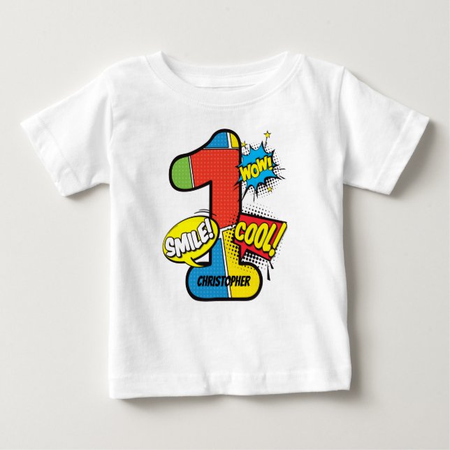 Superhero Comic Book Custom Baby T-shirt (Vorderseite)