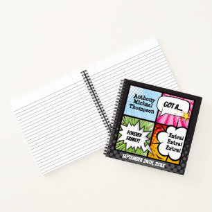 Superhero Comic Book Style Adoption Party Notizbuch