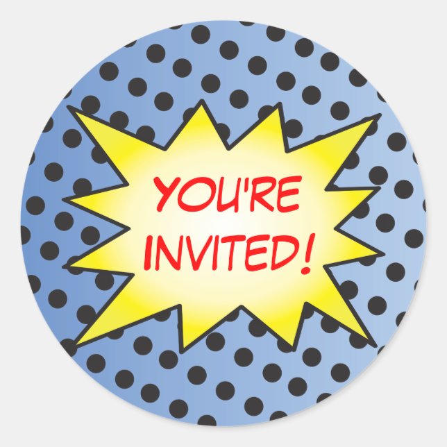 Superhero-Comic-Buch-Aufkleber Runder Aufkleber (Vorderseite)