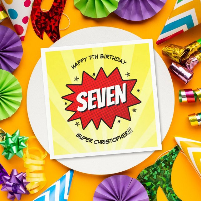 Superhero Comic buchen jedes Alter Geburtstag Serviette (Von Creator hochgeladen)