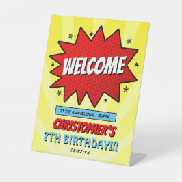 Superhero Comic buchen jedes Alter Geburtstag Will Sockelschild