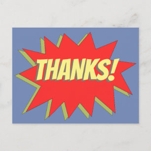 Superhero Comic Danke Postkarte
