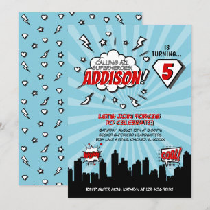 Superhero Comic Geburtstagsparty Einladung