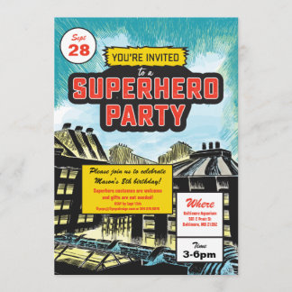 Superhero Comic Party Einladung