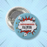 Superhero Comic Speech Bubble Boy Birthday Party Button<br><div class="desc">Superhero Comic Speech Bubble Boy Birthday Taste. Füge Deinen Namen hinzu. Fun Super Held Geburtstag Knopf für Jungs.</div>