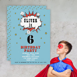 Superhero Comic Speech Bubble Boy Birthday Party Einladung
