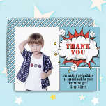 Superhero Comic Speech Bubble Foto Geburtstag Dank Postkarte<br><div class="desc">Superhero Comic Speech Bubble Boy Foto Geburtstag Danke Postcard. Fügen Sie Ihr Foto,  Ihre Nachricht und Ihren Namen hinzu. Spaß Cartoon Geburtstag danke Ihnen Postcard für Jungs.</div>