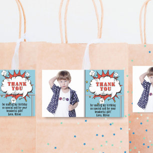 Superhero Comic Speech Cloud Foto Geburtstag Rechteckiger Aufkleber